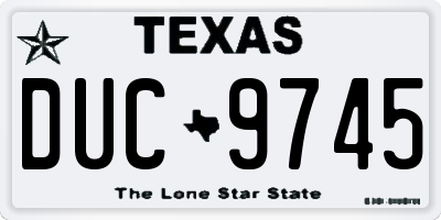 TX license plate DUC9745