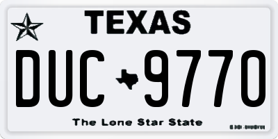 TX license plate DUC9770