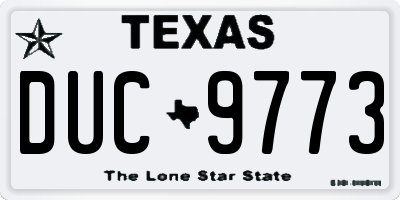 TX license plate DUC9773