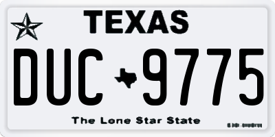 TX license plate DUC9775