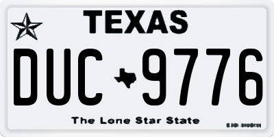 TX license plate DUC9776