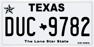 TX license plate DUC9782