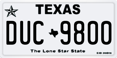 TX license plate DUC9800