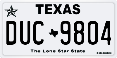 TX license plate DUC9804