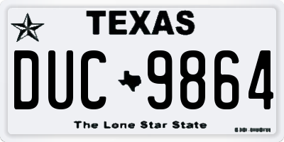 TX license plate DUC9864