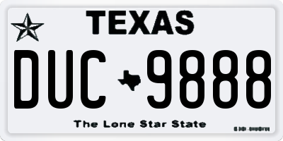 TX license plate DUC9888