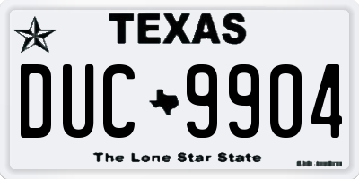 TX license plate DUC9904