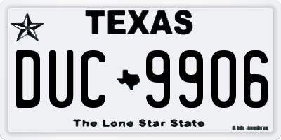 TX license plate DUC9906
