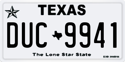 TX license plate DUC9941