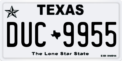 TX license plate DUC9955