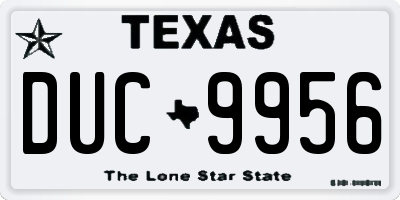 TX license plate DUC9956