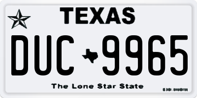 TX license plate DUC9965