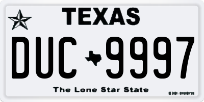 TX license plate DUC9997