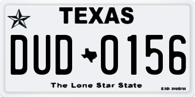 TX license plate DUD0156