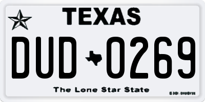 TX license plate DUD0269