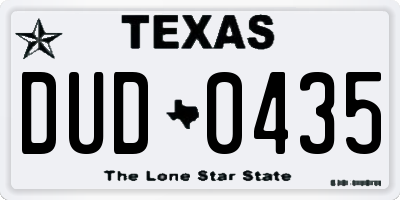 TX license plate DUD0435