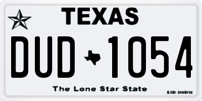 TX license plate DUD1054