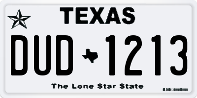 TX license plate DUD1213