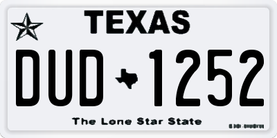 TX license plate DUD1252