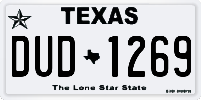 TX license plate DUD1269