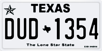 TX license plate DUD1354