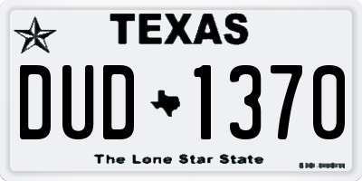 TX license plate DUD1370