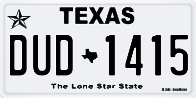 TX license plate DUD1415