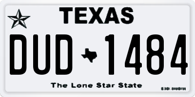 TX license plate DUD1484