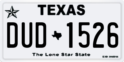 TX license plate DUD1526