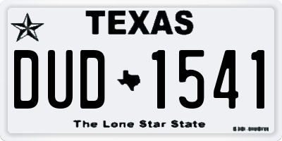 TX license plate DUD1541