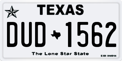 TX license plate DUD1562