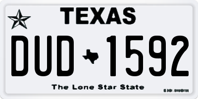 TX license plate DUD1592