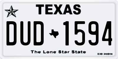 TX license plate DUD1594