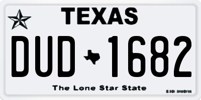 TX license plate DUD1682