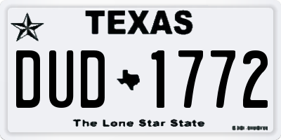 TX license plate DUD1772
