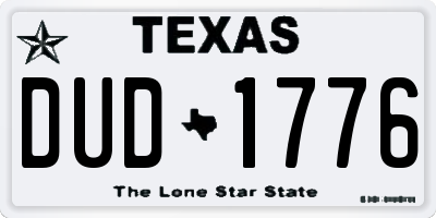 TX license plate DUD1776