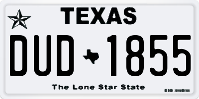 TX license plate DUD1855