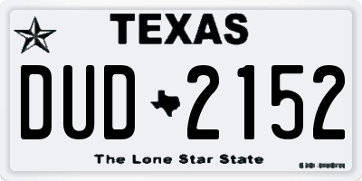 TX license plate DUD2152