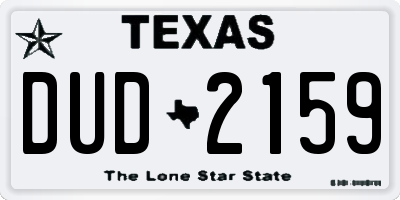 TX license plate DUD2159