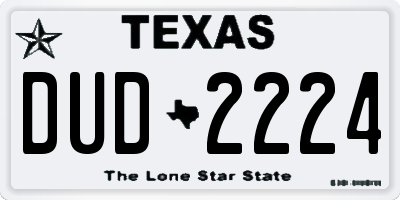 TX license plate DUD2224