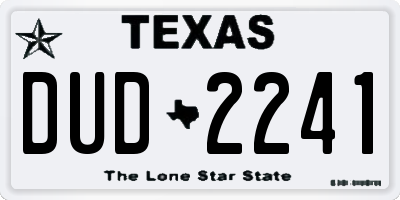 TX license plate DUD2241