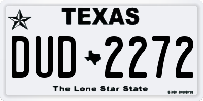 TX license plate DUD2272