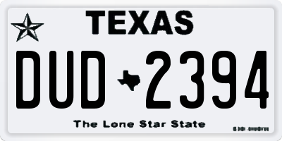 TX license plate DUD2394