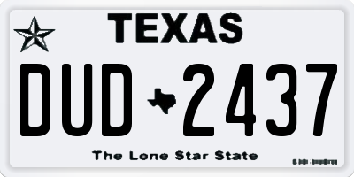 TX license plate DUD2437