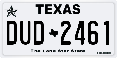 TX license plate DUD2461