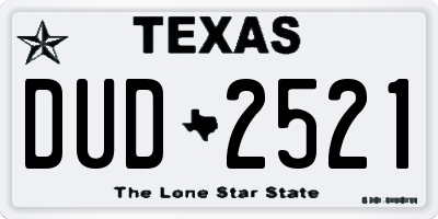 TX license plate DUD2521