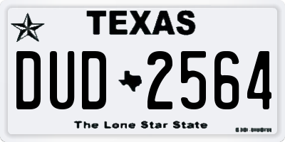TX license plate DUD2564
