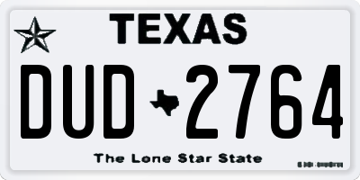 TX license plate DUD2764