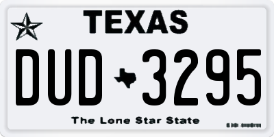 TX license plate DUD3295