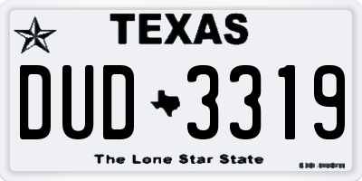 TX license plate DUD3319